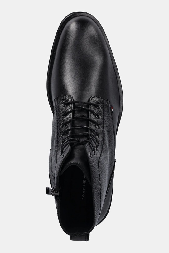Kožne cipele Tommy Hilfiger CORPORATE HILFIGER LTH ZIP BOOT crna FM0FM05577
