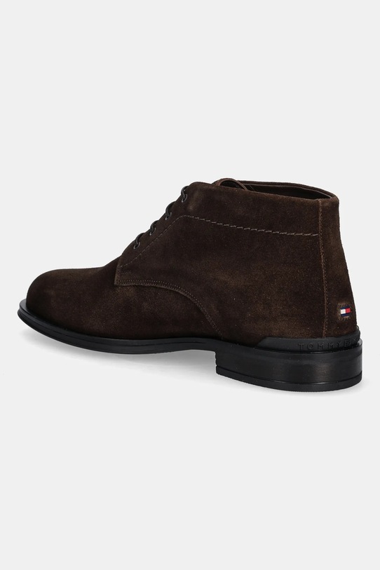 Obuwie Tommy Hilfiger trzewiki zamszowe CORPORATE HILFIGER SDE BOOT FM0FM05579 brązowy
