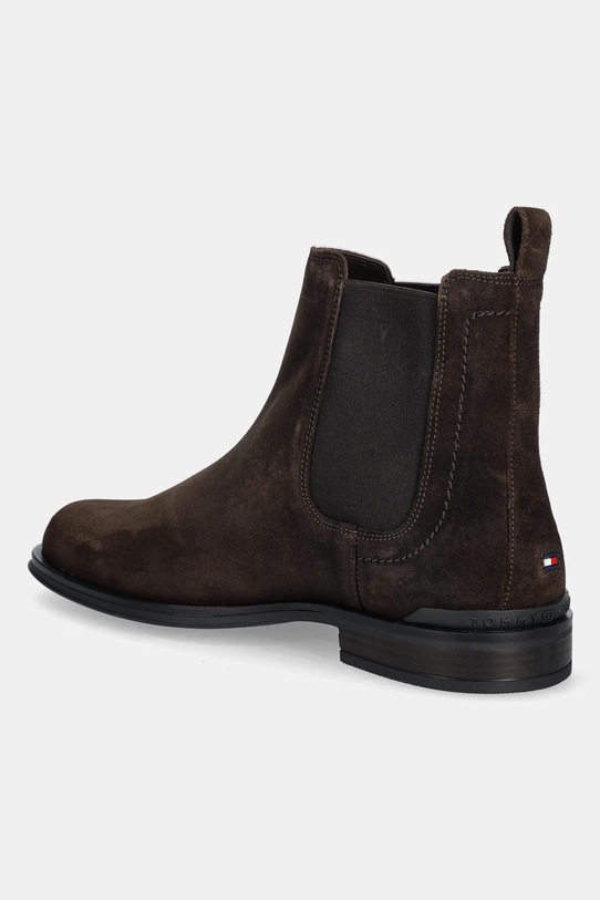 Obuwie Tommy Hilfiger sztyblety zamszowe CORPORATE HILFIGER SDE CHELSEA FM0FM05580 brązowy