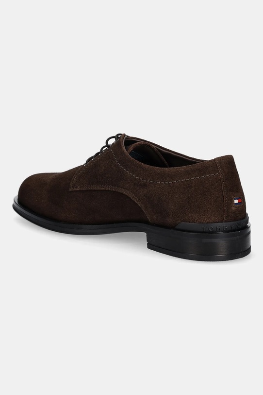 Boty Semišové polobotky Tommy Hilfiger CORPORATE HILFIGER SDE DERBY FM0FM05582 hnědá