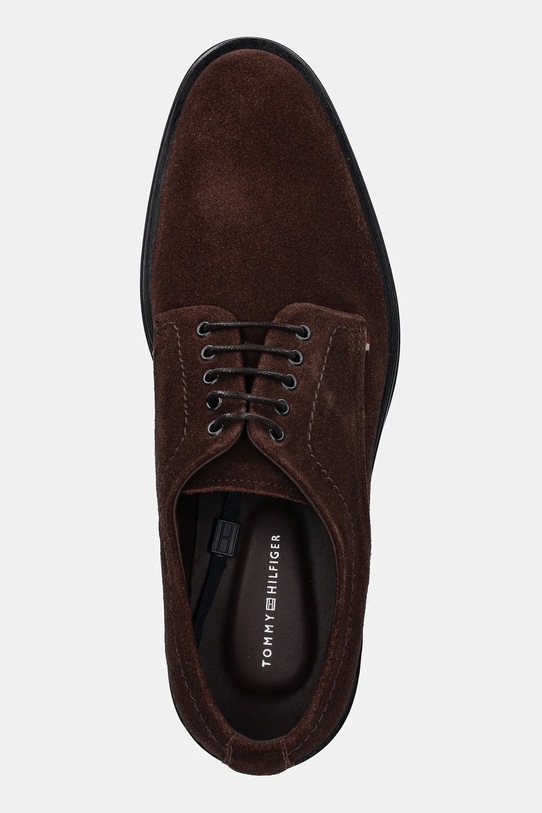 Semišové polobotky Tommy Hilfiger CORPORATE HILFIGER SDE DERBY hnědá FM0FM05582