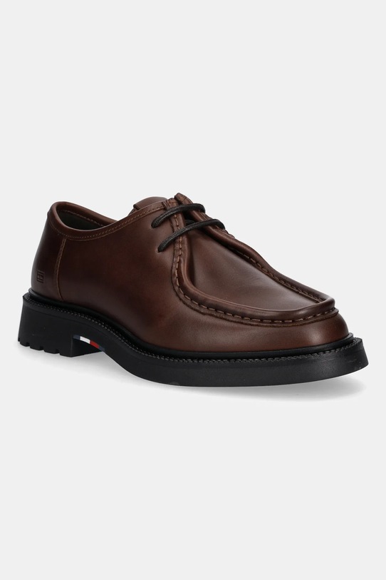 Tommy Hilfiger półbuty skórzane HILFIGER COMFORT LWT LTH MOC TOE eleganckie brązowy FM0FM05588