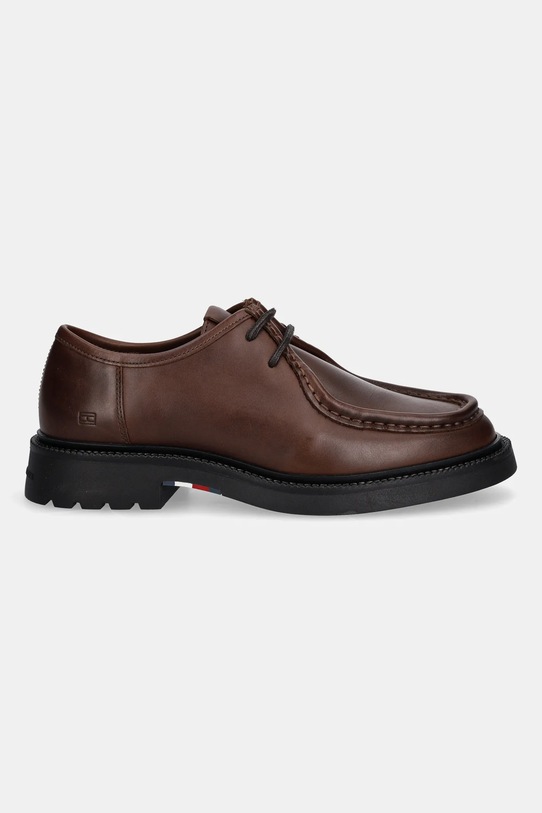 Tommy Hilfiger półbuty skórzane HILFIGER COMFORT LWT LTH MOC TOE FM0FM05588 brązowy AW25