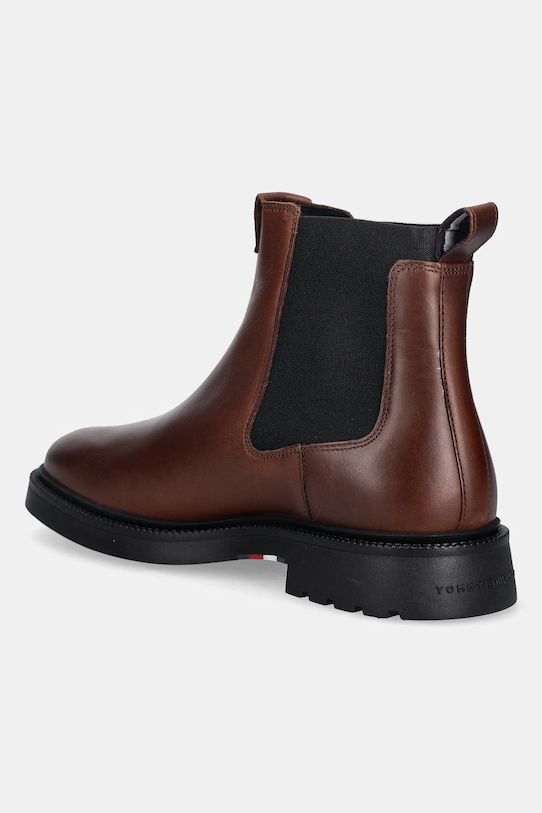 Obuwie Tommy Hilfiger sztyblety skórzane HILFIGER COMFORT LWT LTH CHELSEA FM0FM05591 brązowy
