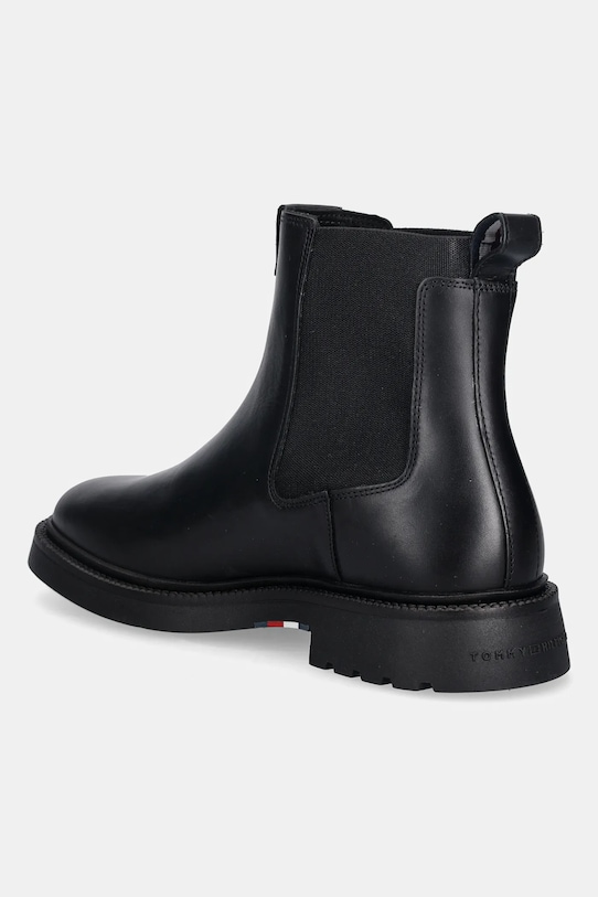 Obuwie Tommy Hilfiger sztyblety skórzane HILFIGER COMFORT LWT LTH CHELSEA FM0FM05591 czarny