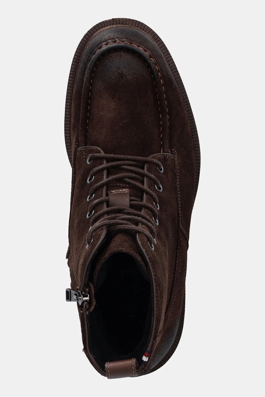 Tommy Hilfiger buty zamszowe CLEATED HILFIGER W SDE MOC BOOT brązowy FM0FM05599