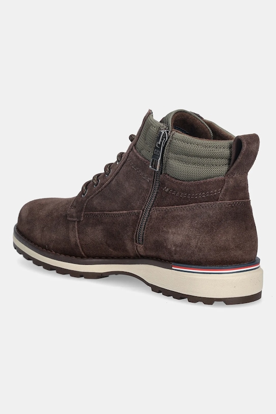 Încălțăminte Tommy Hilfiger ghete de piele CORPORATE W SUEDE LACE BOOT FM0FM05605 maro