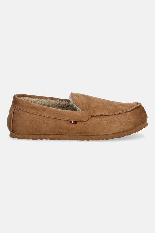 Tommy Hilfiger kapcie HILFIGER M SDE DRIVER HOUSE SHOE FM0FM05617 brązowy AW25
