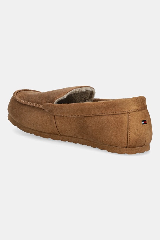 Obuwie Tommy Hilfiger kapcie HILFIGER M SDE DRIVER HOUSE SHOE FM0FM05617 brązowy