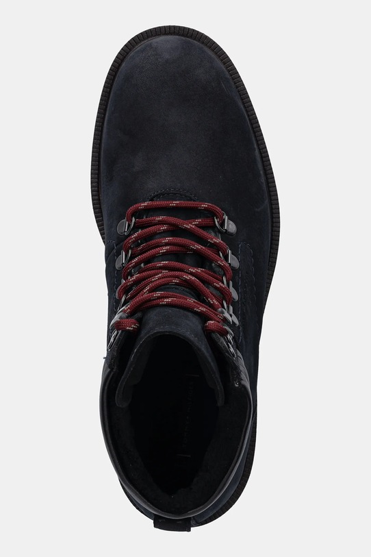 Tommy Hilfiger buty nubukowe CLEATED HILFIGER WRM HOOK BOOT granatowy FM0FM05699