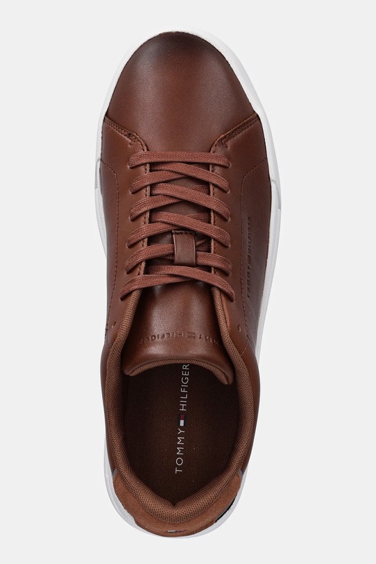 Шкіряні кросівки Tommy Hilfiger TH COURT CORE COGNAC коричневий FM0FM05729