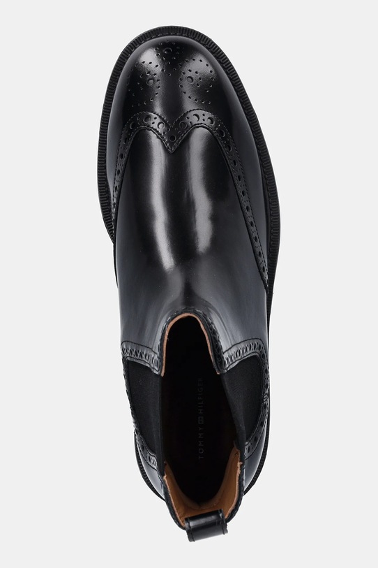Tommy Hilfiger sztyblety skórzane HILFIGER VOGUE LTH A BROGUE BOOT czarny FM0FM05765