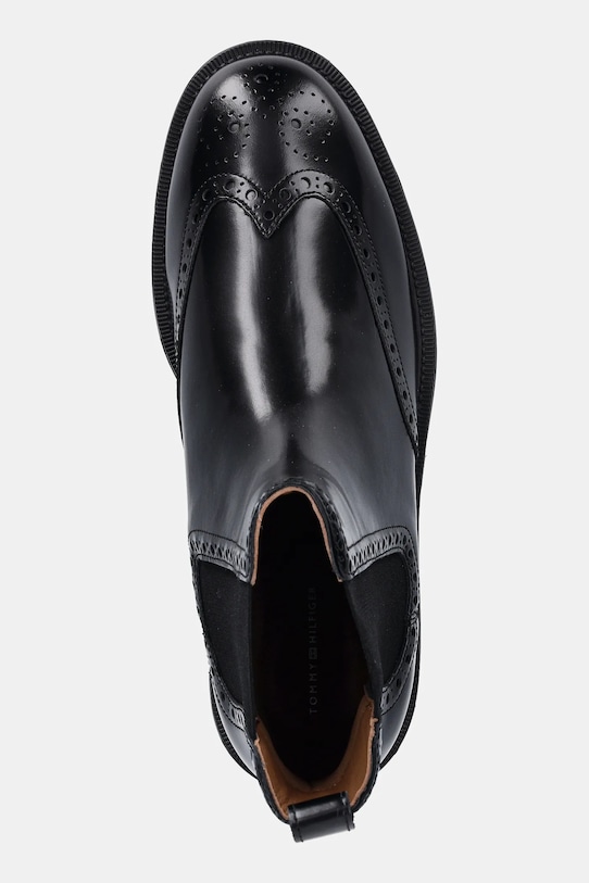 Шкіряні черевики Tommy Hilfiger HILFIGER VOGUE LTH A BROGUE BOOT чорний FM0FM05765