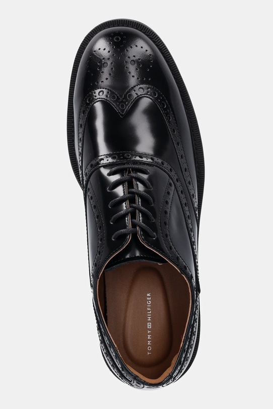 Tommy Hilfiger półbuty skórzane HILFIGER VOGUE LTH A BROGUE SHOE czarny FM0FM05766