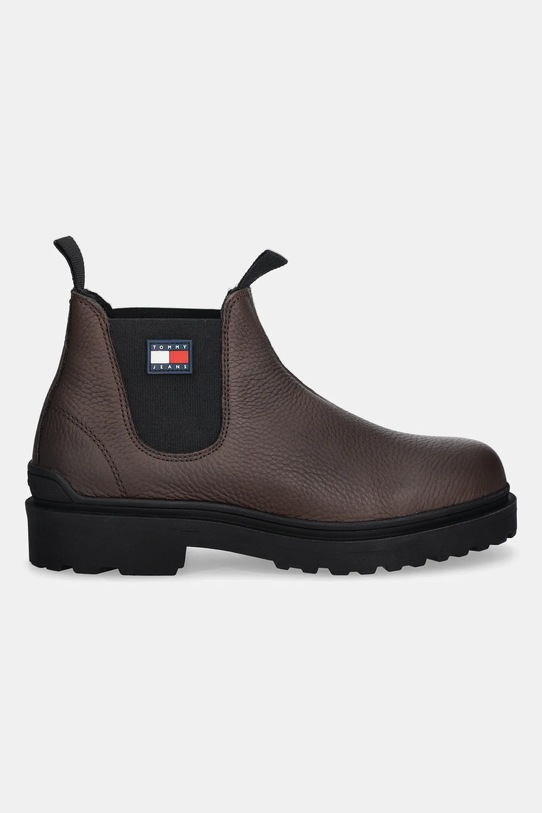 Tommy Jeans sztyblety skórzane TJM CHELSEA LEATHER WL EM0EM01670 brązowy NC25