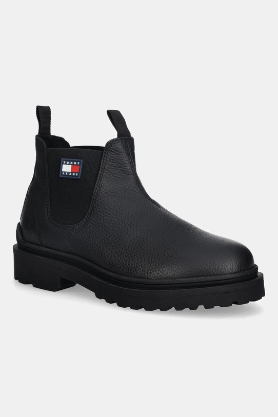 Tommy Jeans sztyblety skórzane TJM CHELSEA LEATHER WL skóra licowa czarny EM0EM01670