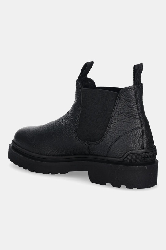 Obuwie Tommy Jeans sztyblety skórzane TJM CHELSEA LEATHER WL EM0EM01670 czarny