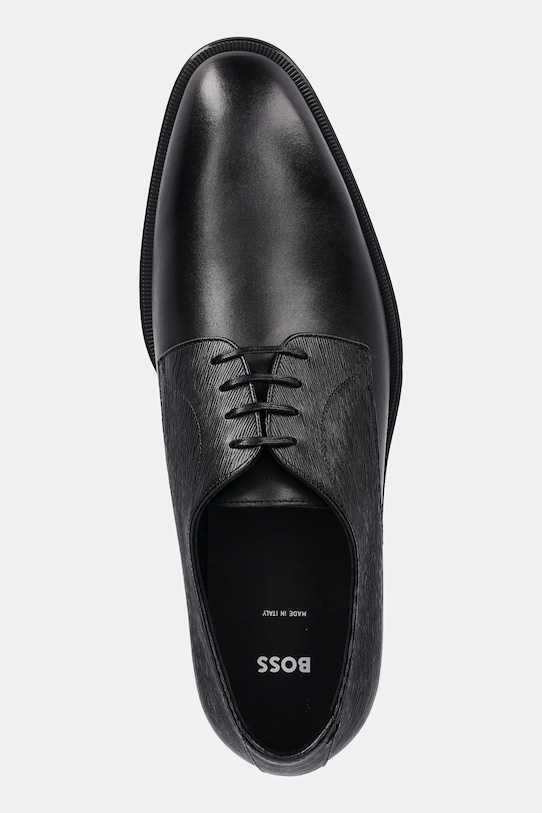 Kožené poltopánky BOSS Derrek čierna 50547055.001