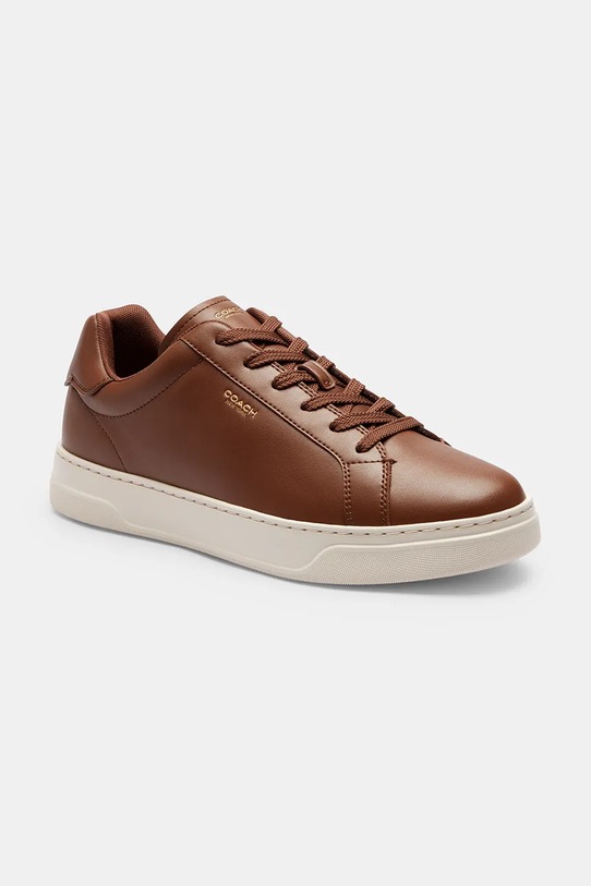 Usnjene superge Coach High Line Leather Sneaker CX120.CWH rjava AW25