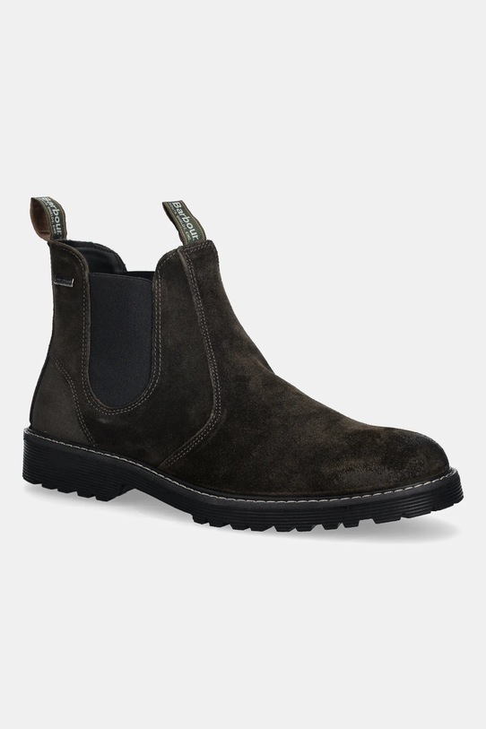Barbour sztyblety zamszowe Patton skóra zamszowa zielony MFO0771BR98