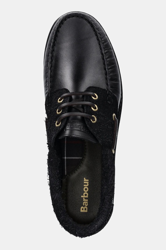 Barbour półbuty skórzane Deck czarny MFO0795BK51