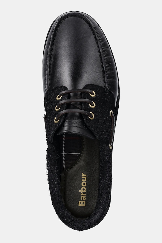 Barbour półbuty skórzane Deck czarny MFO0795BK51