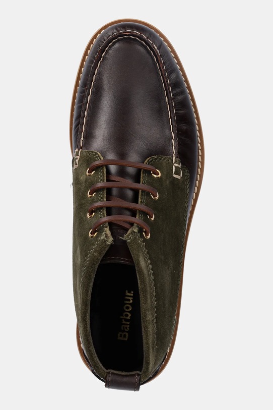 Barbour buty wysokie skórzane Hadston brązowy MFO0822OL32