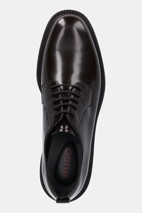 Kožené polobotky HUGO Lysander hnědá 50548654.201