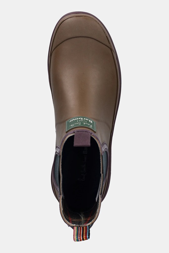 Barbour stivali di gomma x Paul Smith Chelsea Welly marrone MRF0048TA51
