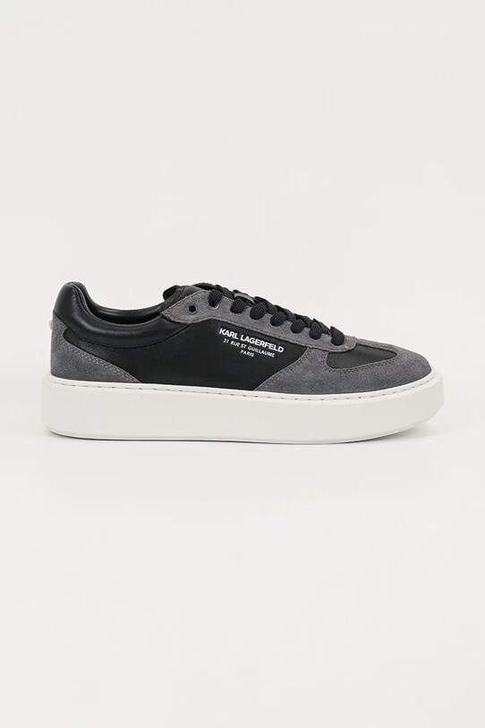 Karl Lagerfeld sneakersy skórzane MAXI KUP RSG skóra zamszowa czarny KL52235.305