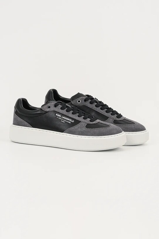 Karl Lagerfeld sneakersy skórzane MAXI KUP RSG KL52235.305 czarny AW25