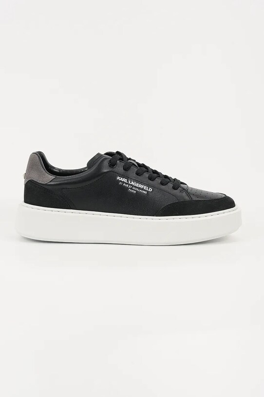 Karl Lagerfeld sneakersy skórzane MAXI KUP RSG skóra zamszowa czarny KL52241.300