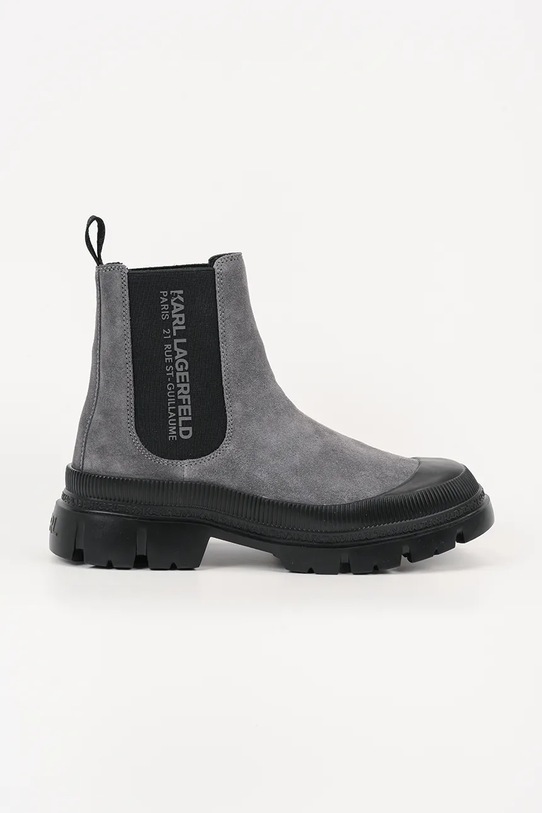Karl Lagerfeld sztyblety zamszowe TREKKA MENS RSG skóra zamszowa szary KL25243A.577