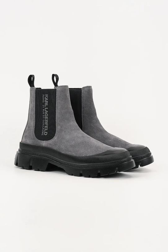 Karl Lagerfeld sztyblety zamszowe TREKKA MENS RSG KL25243A.577 szary AW25