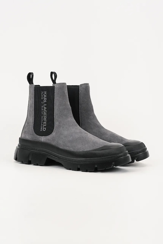 Karl Lagerfeld sztyblety zamszowe TREKKA MENS RSG KL25243A.577 szary AW25
