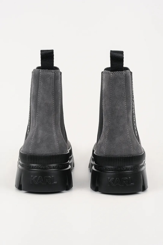 Obuwie Karl Lagerfeld sztyblety zamszowe TREKKA MENS RSG KL25243A.577 szary