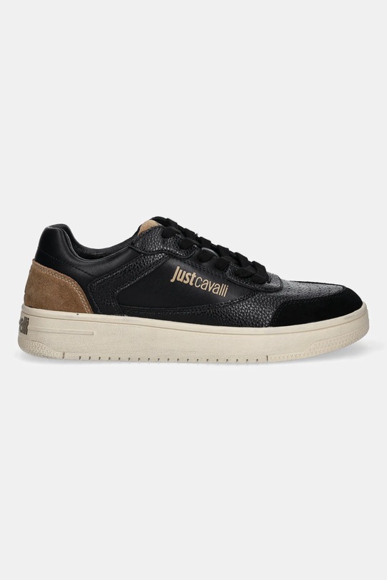 Just Cavalli sneakersy skórzane 79QA3SM8ZPB67899 czarny AW25