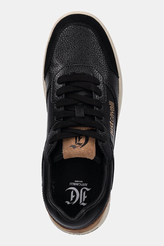 Just Cavalli sneakersy skórzane czarny 79QA3SM8ZPB67899