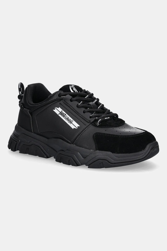 Just Cavalli sneakersy skóra zamszowa czarny 79QA3SH1ZPB52899