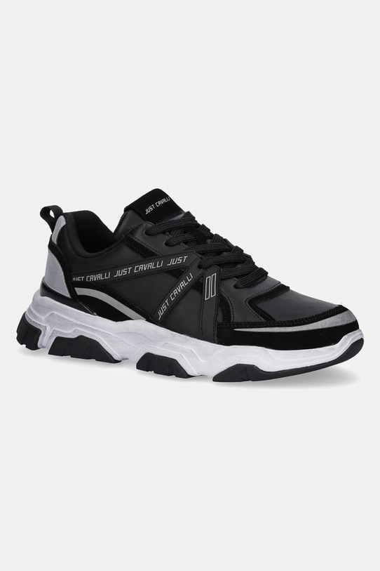 Just Cavalli sneakersy skóra zamszowa czarny 79QA3SH5ZPB66899