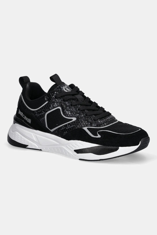 Just Cavalli sneakersy tekstylny czarny 79QA3SD1ZSD37899