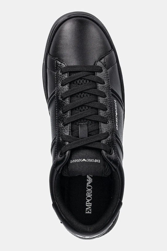 Emporio Armani sneakersy skórzane czarny EM003701.AF18017.MC005