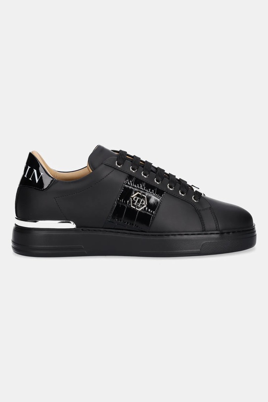 Philipp Plein sneakersy skórzane Band In USC0664.PLE010N.0202 czarny AW25