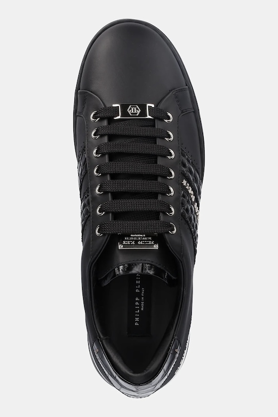 Δερμάτινα αθλητικά παπούτσια Philipp Plein Plein Icon μαύρο USC0809.PLE075N.0202