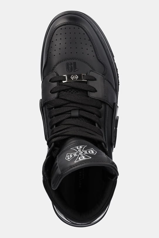 Philipp Plein sneakersy skórzane Phantom Kicks High Top czarny USC0822.PLE075N.0202