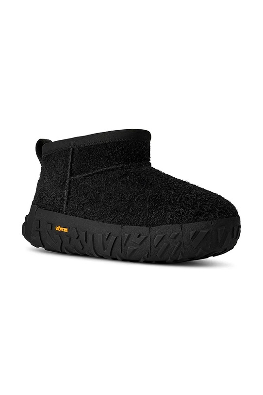 UGG śniegowce zamszowe Classic Ultra Mini Wrap Tech 1171115.BLK czarny AW25