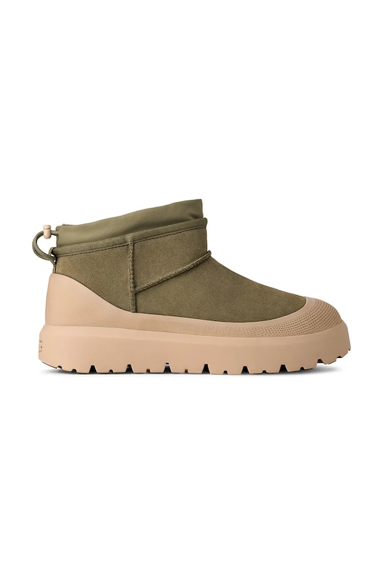 UGG cizme de iarnă Cl Ultra Mini Weather Hybrid piele întoarsă verde 1174196.BOMS