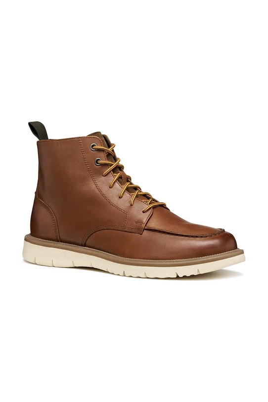 Visoki usnjeni čevlji Geox U POVE U56M7A.000FF.C6002 rjava AW25