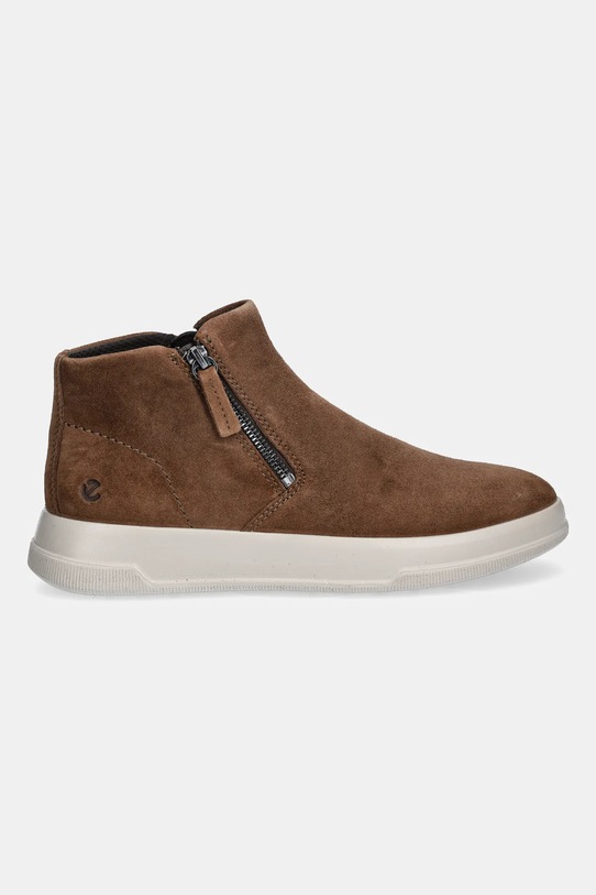 Ecco buty zamszowe Move Zip Bootie 223823.05034 brązowy AW25