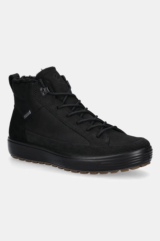 Ecco buty nubukowe Soft 7 Tred High Boot na zamek czarny 450444.51052